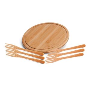 Kit Personalizado para Petiscos em Bambu Córdoba 7 Peças - MPD-15783 para Brindes de Eventos e Feiras da Zen Brindes.