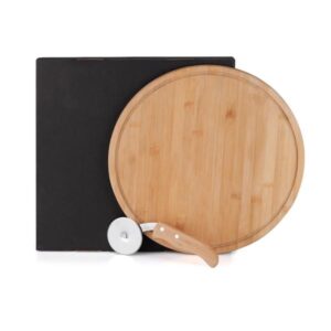 Kit Personalizado para Pizza em Bambu Napoli 35Cm - MPD-10123 para Brindes de Eventos e Feiras da Zen Brindes.