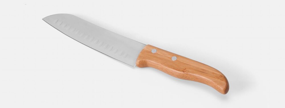 Kit Personalizado para Queijo e Faca Santoku 5 Peças - MPD-00963 para Brindes de Eventos e Feiras da Zen Brindes.
