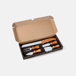 Kit Personalizado para Queijo e Faca de Pão 5 Peças - MPD-00943 para Brindes de Eventos e Feiras da Zen Brindes.