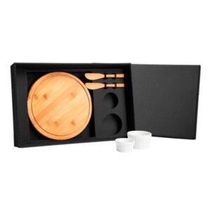 Kit Petisco com Tábua Redonda Personalizado - MKT-90087 para Brindes de Eventos e Feiras da Zen Brindes.
