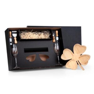 Kit Petisco e Champagne 7 Peças Personalizado - MKT-90196 para Brindes de Eventos e Feiras da Zen Brindes.