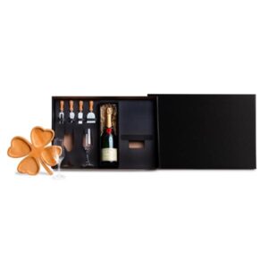 Kit Petisco e Champagne 7 Peças Personalizado - MKT-90342 para Brindes de Eventos e Feiras da Zen Brindes.