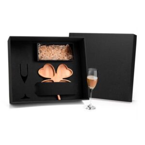 Kit Petisco e Champagne Personalizado para Eventos - MKT-90018 para Brindes de Eventos e Feiras da Zen Brindes.