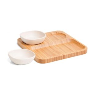 Kit Petisco e Patê em Bambu Personalizado - MPD-00583 para Brindes de Eventos e Feiras da Zen Brindes.