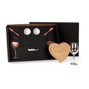 Kit Petisco e Vinho 8 Peças Personalizado - MKT-90006 para Brindes de Eventos e Feiras da Zen Brindes.