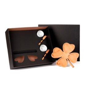 Kit Petisco em Bambu e Porcelana Personalizado - MKT-90031 para Brindes de Eventos e Feiras da Zen Brindes.