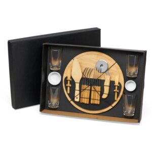 Kit Pizza em Bambu Personalizado 19 Peças - MKT-9019X para Brindes de Eventos e Feiras da Zen Brindes.