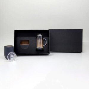 Kit Prensa Francesa e Copo Térmico Personalizado - MKT-90336 para Brindes de Eventos e Feiras da Zen Brindes.