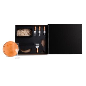 Kit Queijo e Champagne 6 Peças Personalizado - MKT-90339 para Brindes de Eventos e Feiras da Zen Brindes.
