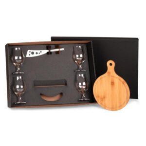 Kit Queijo e Taças para Cerveja Personalizado - MKT-90121 para Brindes de Eventos e Feiras da Zen Brindes.