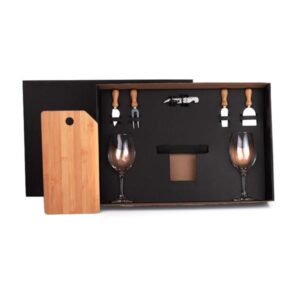 Kit Queijo e Vinho 8 Peças Personalizado - MKT-9032E para Brindes de Eventos e Feiras da Zen Brindes.