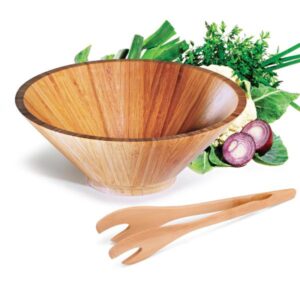 Kit Salada em Bambu Personalizado 3 Litros 2 Peças - MCJ-31173 para Brindes de Eventos e Feiras da Zen Brindes.