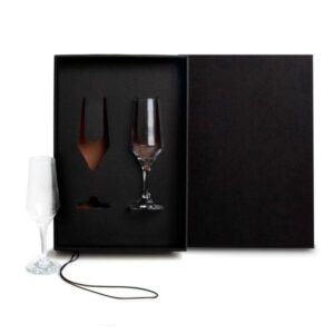 Kit Taças de Vidro para Champagne Personalizado - MVI-08722 para Brindes de Eventos e Feiras da Zen Brindes.