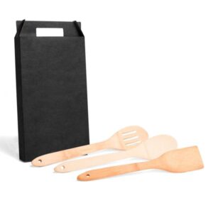 Kit Utensílios em Bambu Personalizado 30Cm 3 Peças - MKT-90132 para Brindes de Eventos e Feiras da Zen Brindes.