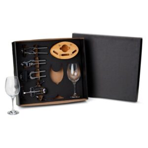 Kit Vinho e Utilidades 7 Peças Personalizado - MKT-90263 para Brindes de Eventos e Feiras da Zen Brindes.