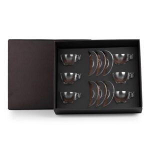 Kit Xícaras com Pires 90 ml 12 Peças Personalizado - MCO-03096 para Brindes de Eventos e Feiras da Zen Brindes.