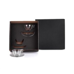 Kit Xícaras com Pires 90 ml 4 Peças Personalizado - MCO-03092 para Brindes de Eventos e Feiras da Zen Brindes.