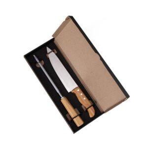 Kit de Faca 8" e Chaira Personalizado - MKF-02863 para Brindes de Eventos e Feiras da Zen Brindes.