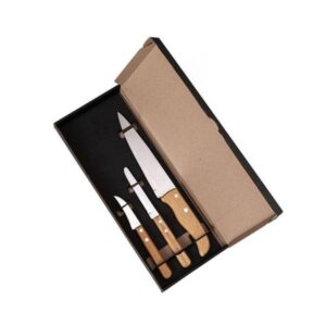 Kit de Facas Personalizado 3 Peças para Brindes - MKF-02703 para Brindes de Eventos e Feiras da Zen Brindes.