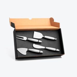 Kit de Facas para Queijos Personalizado - MCJ-00090 para Brindes de Eventos e Feiras da Zen Brindes.