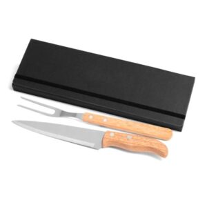 Kit de Garfo e Faca Personalizado 3 Peças - MPB-31066 para Brindes de Eventos e Feiras da Zen Brindes.