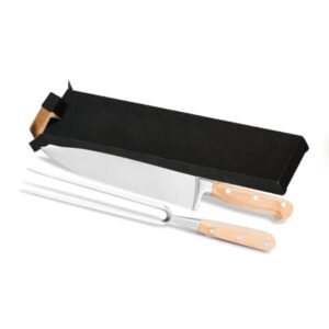 Kit de Garfo e Faca Personalizado 8" Forjados em Inox - MKF-03153 para Brindes de Eventos e Feiras da Zen Brindes.