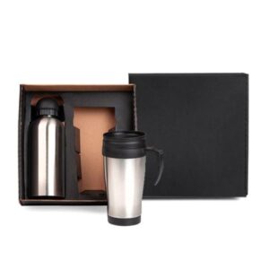 Kit de Squeeze e Caneca Personalizado 600 e 410 ml - MIX-41601 para Brindes de Eventos e Feiras da Zen Brindes.