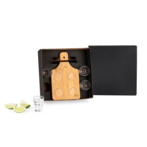 Kit em Bambu com 4 Copos Personalizado - MPD-26243 para Brindes de Eventos e Feiras da Zen Brindes.