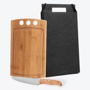 Kit para Churrasco Personalizado em Bambu e Inox - MMB-21083 para Brindes de Eventos e Feiras da Zen Brindes.