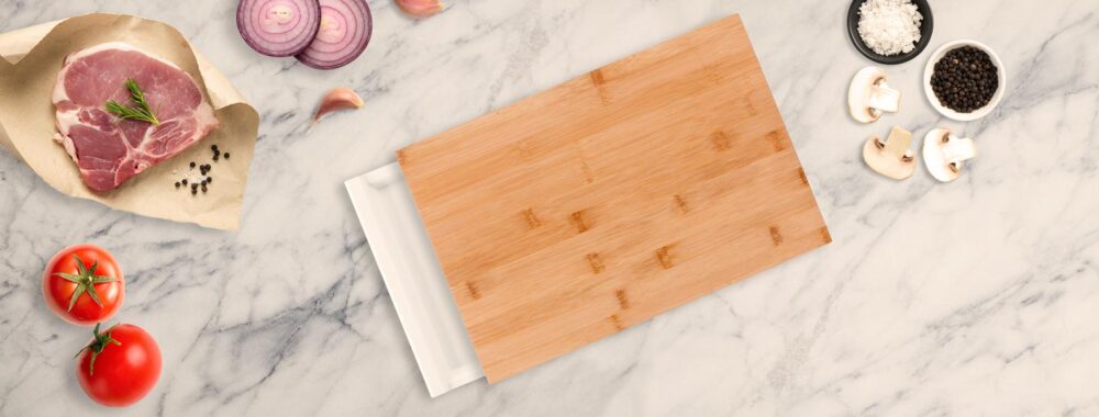 Kit para Cozinha em Bambu Personalizado - MMB-37003 para Brindes de Eventos e Feiras da Zen Brindes.