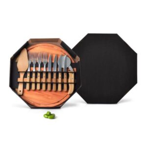 Kit para Pizza em Bambu 35 Cm 11 Peças Personalizado - MPD-10353 para Brindes de Eventos e Feiras da Zen Brindes.