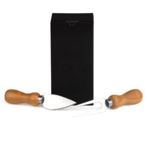 Kit para Queijo Inox e Bambu Personalizado - MCJ-00023 para Brindes de Eventos e Feiras da Zen Brindes.
