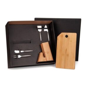 Kit para Queijo Personalizado 5 Peças - MKT-90162 para Brindes de Eventos e Feiras da Zen Brindes.