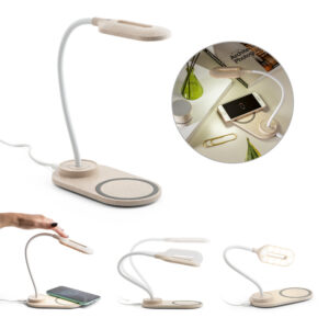 Luminária de Mesa Personalizada com Carregador Wireless - S58517 para Brindes de Eventos e Feiras da Zen Brindes.