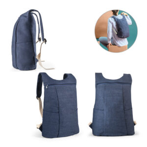 Mochila Casual Personalizada em Denim Reciclado - S92094 para Brindes de Eventos e Feiras da Zen Brindes.