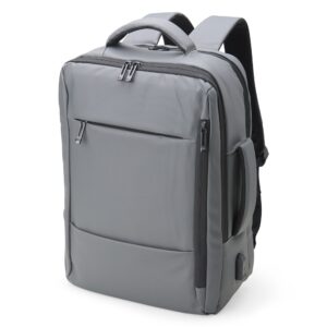 Mochila Personalizada Couro USB 23 Litros - X01902 para Brindes de Eventos e Feiras da Zen Brindes.
