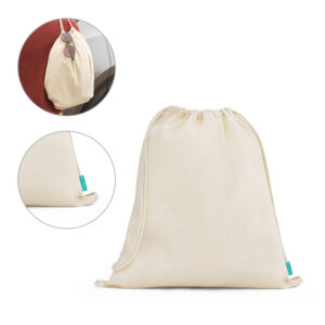 Mochila Saco Algodão Orgânico Personalizado - S92933 para Brindes de Eventos e Feiras da Zen Brindes.