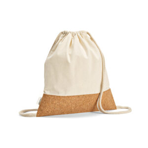 Mochila Saco Algodão Reciclado e Cortiça Personalizado - S92340 para Brindes de Eventos e Feiras da Zen Brindes.
