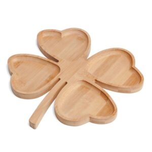 Petisqueira Personalizada em Bambu Trevo de 4 Folhas - MPD-04003 para Brindes de Eventos e Feiras da Zen Brindes.