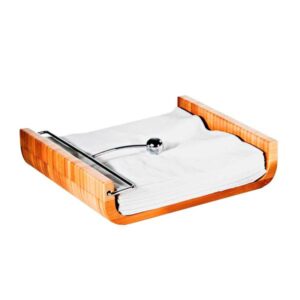 Porta Guardanapos Personalizado em Bambu Cancun Grande - MGN-01193 para Brindes de Eventos e Feiras da Zen Brindes.