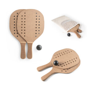 Raquetes de Praia em MDF Personalizado com Bola Inclusa - S98144 para Brindes de Eventos e Feiras da Zen Brindes.