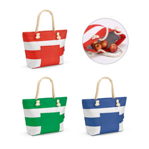 Sacola Térmica Poliéster Reciclada Personalizado - S92347 para Brindes de Eventos e Feiras da Zen Brindes.