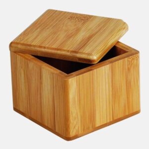 Saleiro em Bambu com Tampa Giratória Personalizado - MTE-00203 para Brindes de Eventos e Feiras da Zen Brindes.