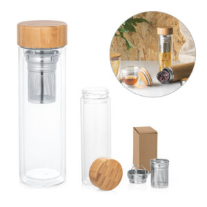 Squeeze Personalizado em Vidro Borossilicato 490 ml - S94765 para Brindes de Eventos e Feiras da Zen Brindes.