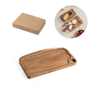 Tábua de Madeira de Acácia Personalizada - S54289 para Brindes de Eventos e Feiras da Zen Brindes.