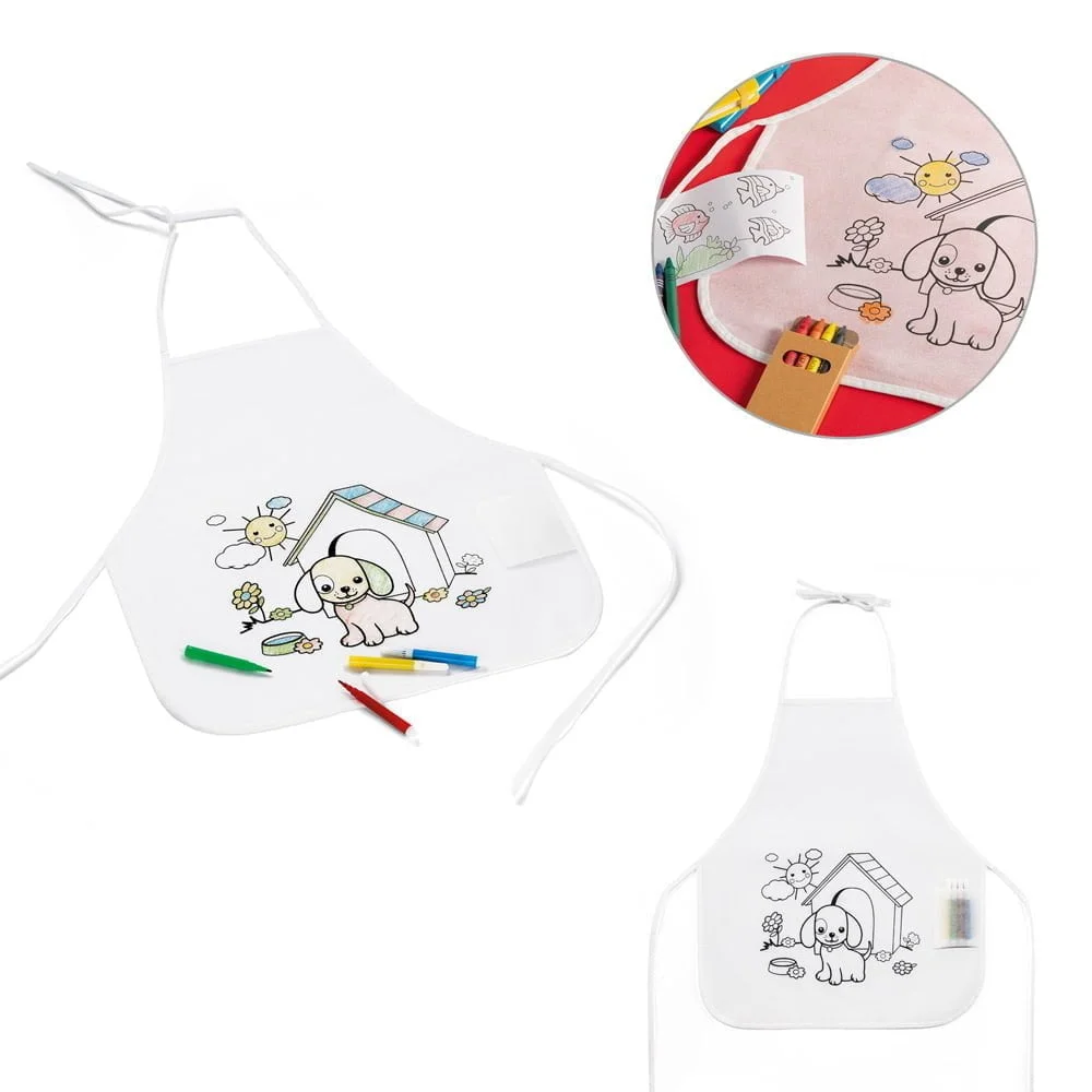 Avental de criança para colorir Gusteau - S59834 - Churrasco Brinde Personalizado - Zen Brindes