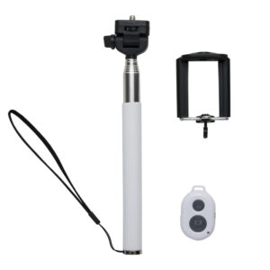 Bastão de Selfie Bluetooth Branco ou Transparente na Zen Brindes - Presente Personalizado