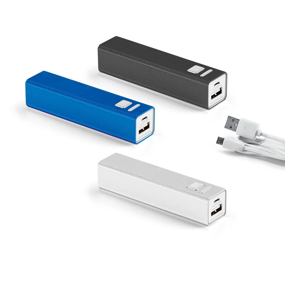 Bateria portátil Leo 1'8 - S97376 - Power Banks Brinde Personalizado - Zen Brindes