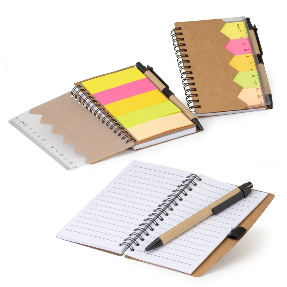 Bloco de Anotações com Autoadesivos e Caneta - X05065 - Escritório e Papelaria Brinde Personalizado - Zen Brindes